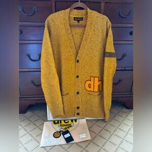 drew house Varsity Cardigan in Confetti Yellow L NWT